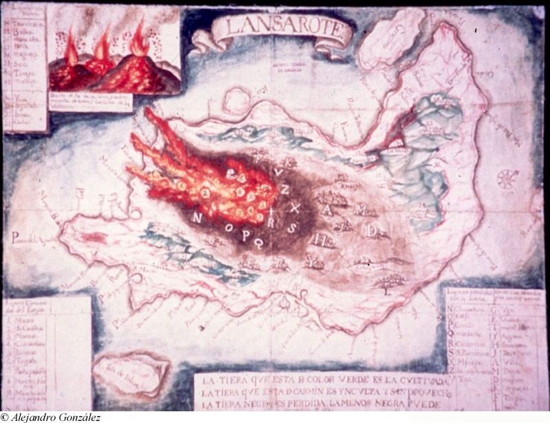 Photo 5. Carte historique de l’éruption de Timanfaya.