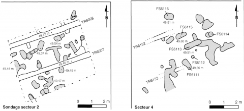 Figure 12. Plan des fosses dépourvues d'organisation apparente dans la partie sud du site « le Florian » à Nîmes.