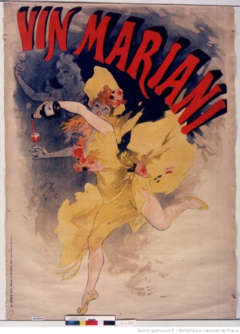 Figure 14. Jules Chéret, affiche publicitaire pour le Vin Mariani, lithographie polychrome, 1894, coll. part.