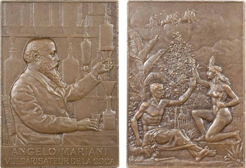 Figure 15. Louis-Eugène Mouchon, Angelo Mariani vulgarisateur de la coca, plaquette honorifique, bronze, 1906, coll. part.