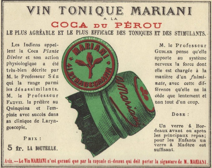 Figure 3. Étiquette à bouteille de vin Mariani, s.d., coll. part.
