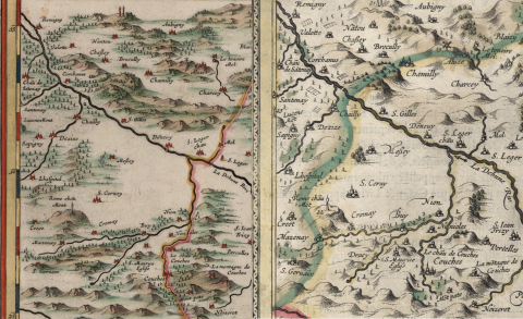 Figure 6 : comparaison des vignobles situés au Nord-Est des deux versions de la carte « des environs de l’estang de Longpendu »