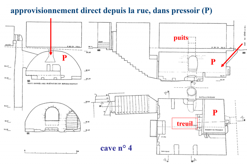 Fig. 3 : Airvault (Deux-Sèvres) : cave de la maison 9, rue du Dépôt à sel (n° 4 sur le plan).