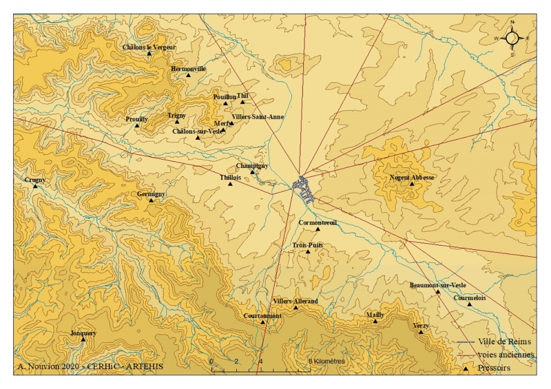 Fig. 2. Les pressoirs dans les déclarations du temporel de 1384.