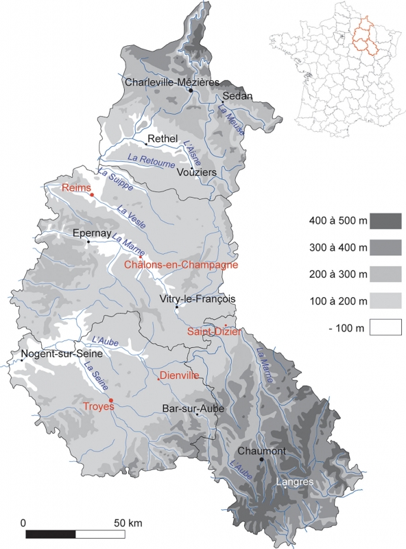 Figure 1 : localisation des principales communes présentées.