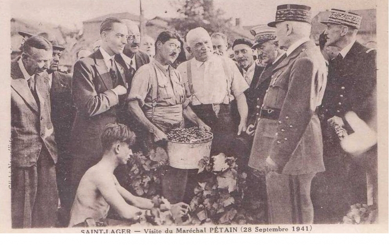  Annexe 5 : Pétain et les vendangeurs, carte postale (coll. privée).