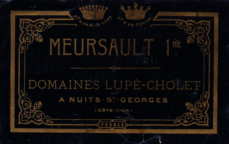 Figure 3 - Étiquette Meursault 1ère Cuvée, vers 1900. Source : Maison Albert Bichot à Beaune.