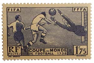 Image n° 2 : Timbre Coupe du monde 1938.