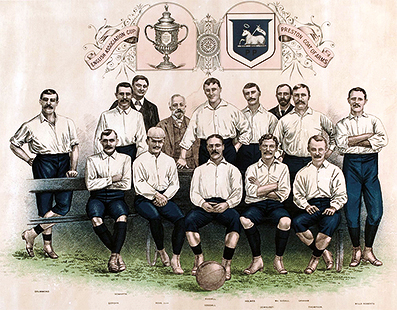 Figure 1 : l’équipe de Preston North End lors de la première saison de la Football League (First Division) 1888-1889.