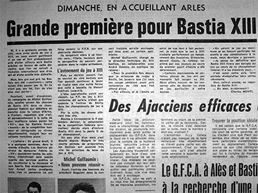 Figure n° 2 : Le rugby à XIII trouve une terre d’accueil en Corse. Corse Matin, 12 octobre 1972. 
