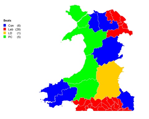 The 2011 elections results: constituency seats won by each party 