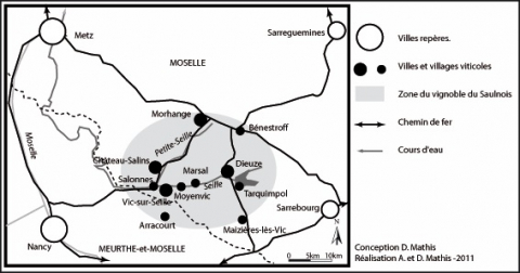 Figure n°1 – Le territoire du vignoble du Saulnois.