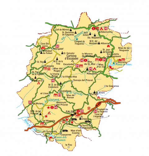 Figura 3 . Mapa de la comarca del Priorat