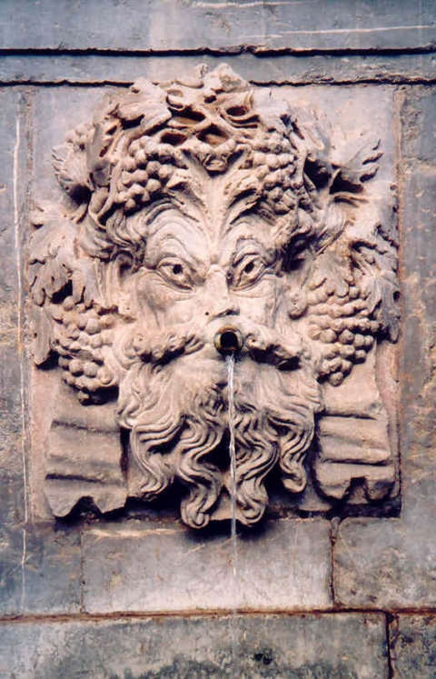 Détail de la Fontaine del Pilar de Charles Quint (XVIe) à la Alhambra (Grenade)