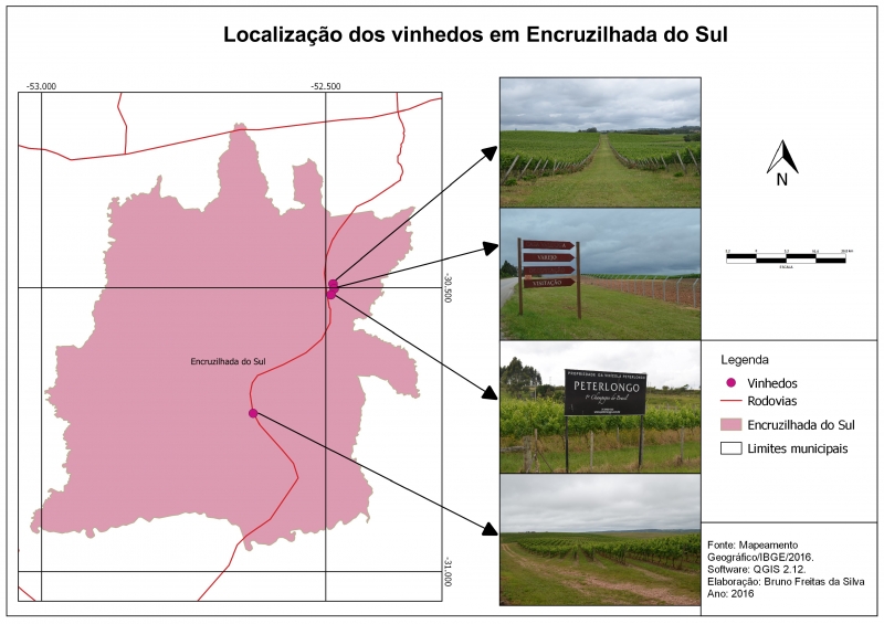 Figure 3. Localisation des vignobles à Encruzilhada do Sul, RS. 