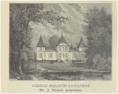 Gravure du Château Malartic-Lagravière.