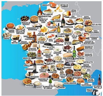 Illustration 16. Carte gastronomique de la France 