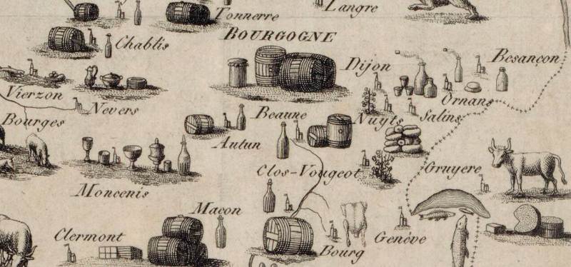 Illustration 3. Détail de la carte concernant la Bourgogne 