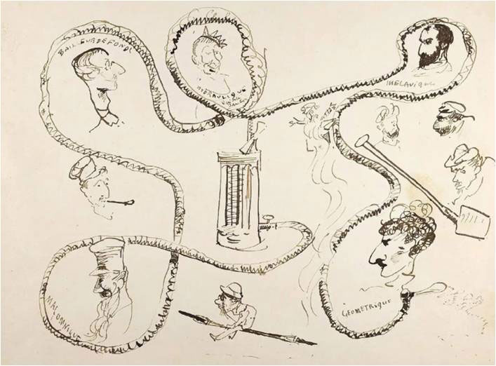 Illustration 3. Henri de Toulouse-Lautrec, « Submersion », Frontispice d’une série de 75 dessins à l’encre sur papier datés de 1881