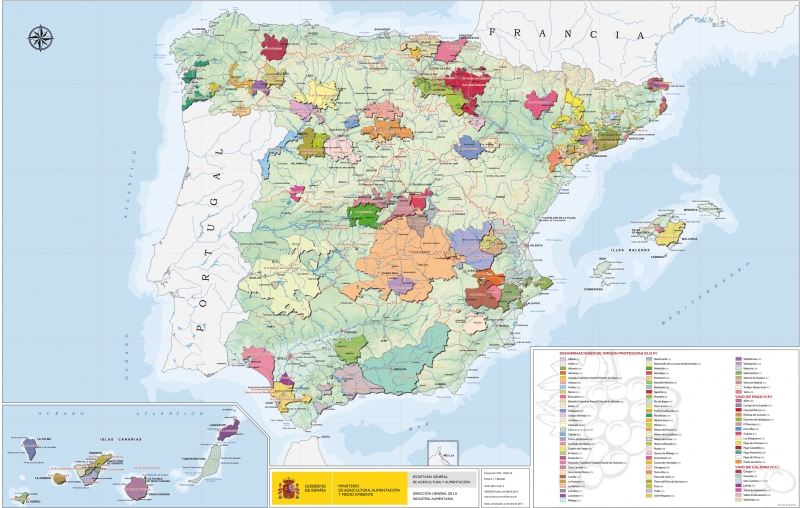 Illustration 1. Carte de l’Espagne viticole 