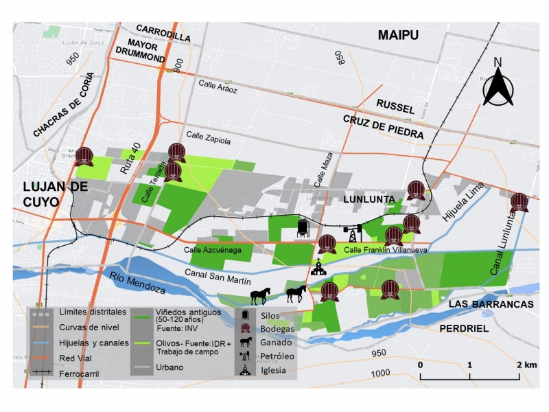 Fig. 6. Actividades productivas en Lunlunta, Maipú, Mendoza.