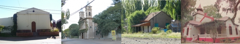 Fig. 8. Patrimonio arquitectónico, distrito Lunlunta: Bodega Domain St. Diego; Estación FFCC; y viviendas.