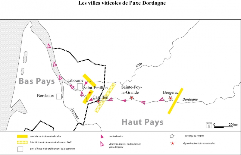 Carte n°7 : Les villes viticoles de l’axe Dordogne (S. Lavaud)