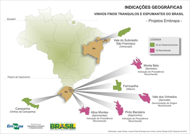 Figure 5 – AOCs du vignoble brésilien