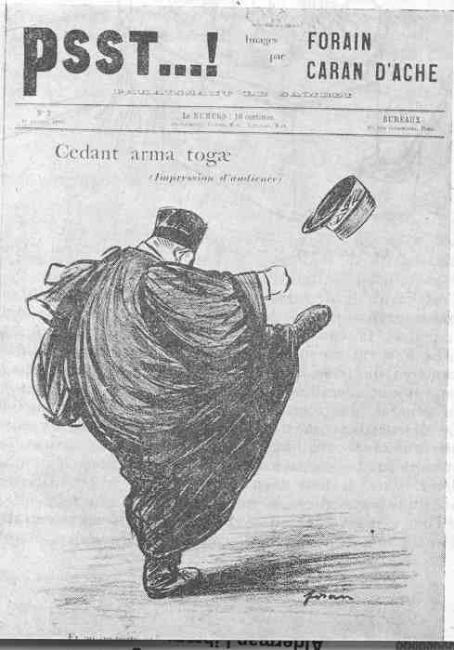 Fig. 8 : Psst…!, 19 février 1898, Jean Louis Forain, « Cedant arma togae » /