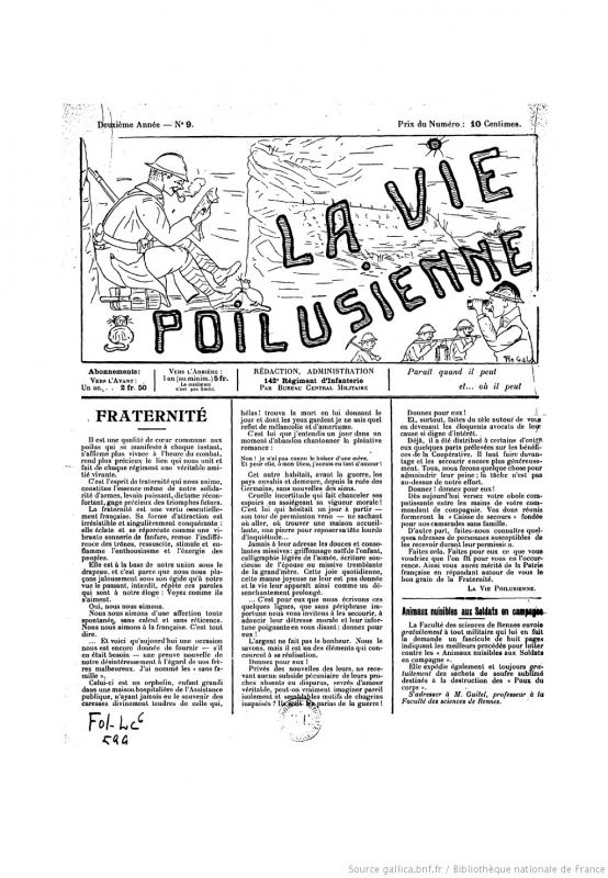 Illustration 2 : La Vie poilusienne, n° 9. 
