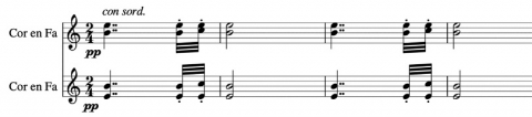 Figure 14. Mahler, « Wo die Schönen Trompeten Blasen », m.1-4.